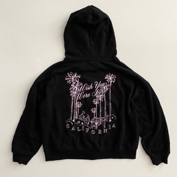 PINK Victoria's Secret Sweatshirt Sweater Hooded Hoodie Black Full Zip Nwt - Picture 3 of 3